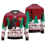 Santa Darth Vader Christmas Sweater Ugly Star Wars The Mandalorian Men's Sweater Autumn Winter Women's Sweater style 4 style 4 L