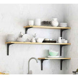 2 Pieces Bracket for L shaped Shelf, Black, 150 x 125mm