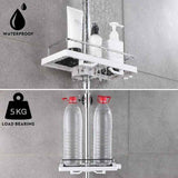 Shower Shelf for No Drilling Shower Rail, Bathroom Shelf, Shower Organizer with Shower Head Buckle and Hook for Shower Rail, 24mm, 25mm