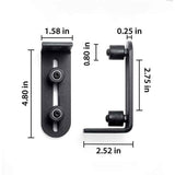 Sliding Barn Door Floor Guide Wall Mount Adjustable Ball Bearing Guide, Black, 120 x 50 x 60mm