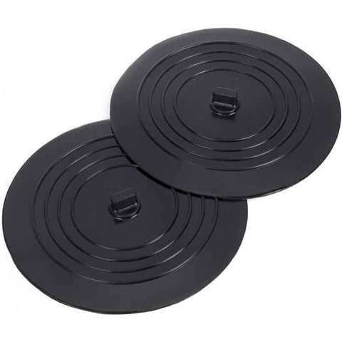 2 Pack Universal Silicone Rubber Drain Stopper, for Kitchen Sink, Bathroom Sink black, 15cm