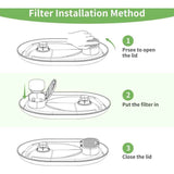 16 Pieces Cat Water Fountain Filters and Foam Sponge for 3.2L Stainless Steel Cat Fountains