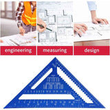Multi Function Carpenter Square Metal Aluminum Ruler Protractor Guide, 180mm