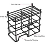 Toothbrush Holder, Small Stainless Steel Toothpaste Holder, Bathroom Accessories Organizer, Black