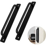 2 Pieces Black Aluminum Alloy Sliding Door Handles with 4 Screws for Barn Door Wardrobe Closet, 211mm