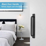 2 Pieces Black Aluminum Alloy Sliding Door Handles with 4 Screws for Barn Door Wardrobe Closet, 211mm