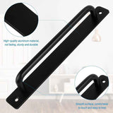 2 Pieces Black Aluminum Alloy Sliding Door Handles with 4 Screws for Barn Door Wardrobe Closet, 211mm