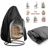 Hanging Chair Cover, Hanging Armchair Cover, Protective Cover for Egg Chair, Waterproof Furniture Cover with Zipper, Black, 230 x 200cm