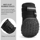 4 Pack Protective Dog Boots, Waterproof Dog Shoes for Medium and Large Dogs Black 1