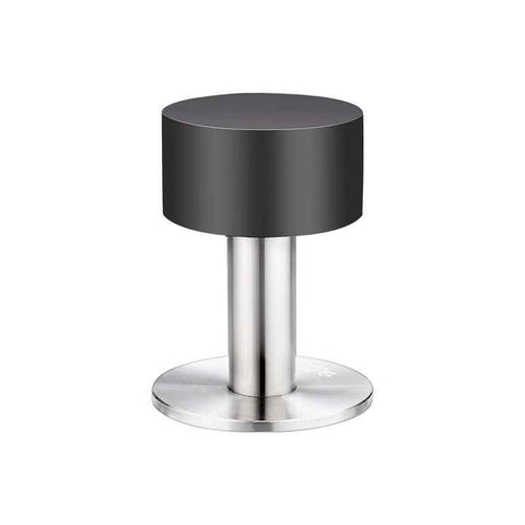 Adhesive Door Stops Stainless Steel Door Stoppers Door Stoppers with Shockproof Rubber Compatible with Wall or Floor Mounting with Double Sided