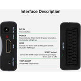 SCART to HDMI Converter 1080P 60Hz Analog to Digital Audio Video Adapter
