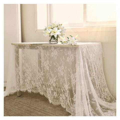 Rectangular Lace Tablecloth White, 150 x 300cm