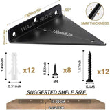 4 Pack Triangle Shelf Brackets, 5.5 Inch Iron Floating Shelf Brackets, Wall Mounted Metal Shelf Brackets for DIY Open Shelves