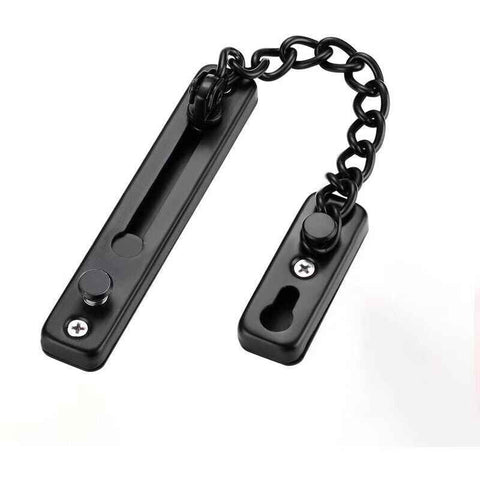Door Chains, Anti Theft Door Chain Lock, Stainless Steel Door Security Chain Door Latch Lock Home Hotel, Black