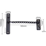 Door Chains, Anti Theft Door Chain Lock, Stainless Steel Door Security Chain Door Latch Lock Home Hotel, Black