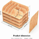 Wooden Desk Organizer for Pen Pencil A4 Paper and Accessories, 32 x 24 x 27cm