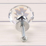 10 Pieces Glass Cupboard Knobs Crystal Diamond Shape Pull Handle for Drawers Dresser Wardrobe Kitchen Cupboards, 30mm