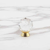 10 Pack Handle Door Knob Diameter Crystal Gold, Cabinet Knobs Mant Round Glass Knobs Decoration for Furniture Drawer, 30mm