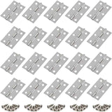 20 Pieces Hinges Stainless Steel Hinges, Door Hinge, Flat Folding Hinge Holes, Cabinet Drawer Hinge, Window Hinge Connectors, Box Cabinet Hinge Silver