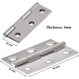 20 Pieces Hinges Stainless Steel Hinges, Door Hinge, Flat Folding Hinge Holes, Cabinet Drawer Hinge, Window Hinge Connectors, Box Cabinet Hinge Silver