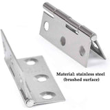 20 Pieces Hinges Stainless Steel Hinges, Door Hinge, Flat Folding Hinge Holes, Cabinet Drawer Hinge, Window Hinge Connectors, Box Cabinet Hinge Silver