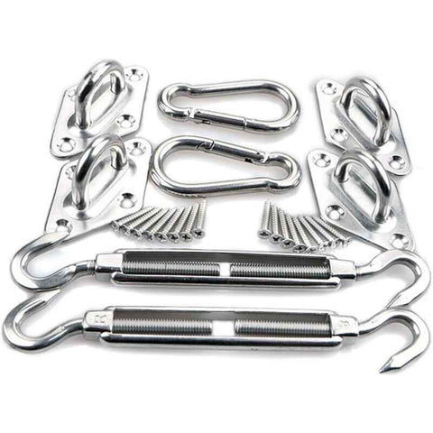 Triangular, Square and Rectangle Shade Sail Fixing Kit 304 Stainless Steel Shade Cloth Fixing Accessories Kit, Solar Shade Sail Mounting Kit, 8mm