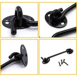 2 Pieces Cabin Hook Eye Door Latch Stainless Steel with 3 Inch Screws for Shed Door Garage Doors Black