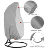 Hanging Chair Cover, Hanging Armchair Cover, Protective Cover for Egg Chair, Waterproof Furniture Cover with Zipper, Gray, 190 x 115cm