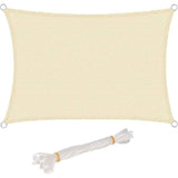 Rectangular Shade Sail Waterproof Anti 93 UV Water Resistant Wind Protection Polyester with UV Protection for Garden Terrace Camping, Beige, 3x5M