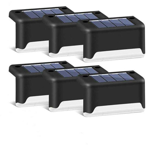 16 Pack Solar Patio Lights Waterproof LED Deck Lights for Patio Stairs Garden Pathway, Black Shell White Light