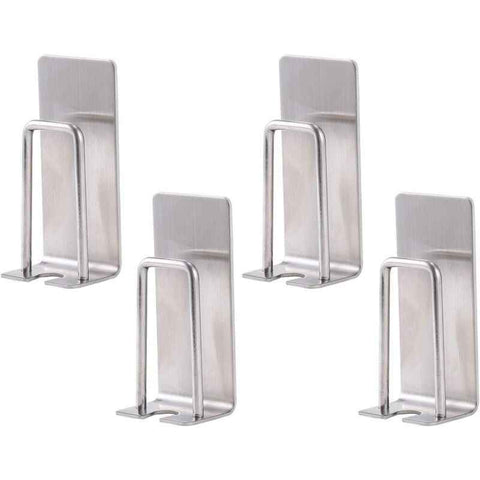 4 Pack Toothbrush Holder Stainless Steel Toothbrush Holders, Wall Mounted, Cups, Mugs, Toothbrush Holders, Waterproof and Self Adhesive, No Drilling