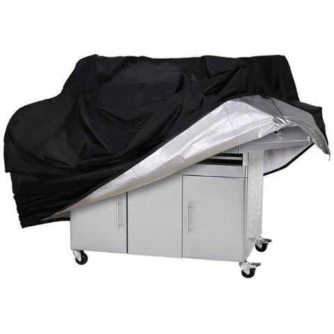 Barbecue Cover 210D Waterproof Oxford Gas Grill Cover Compatible with Weber Holland Jennair, Black, 145 x 61 x 117cm