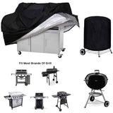 Barbecue Cover 210D Waterproof Oxford Gas Grill Cover Compatible with Weber Holland Jennair, Black, 145 x 61 x 117cm