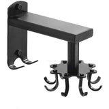 Rotating Wall Hook for Kitchen, 360 Rotatable Kitchen Utensil Holder, Wall Mounted Kitchen Utensil Holder with 8 Hooks for Bathroom and Kitchen, Black