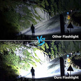 LED Tactical Flashlight 90000 Lumens COB USB Rechargeable IP65 Waterproof with 10000mAh Battery