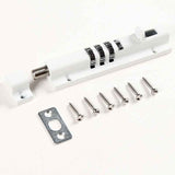 Gate Lock, Mechanical Combination Lock No More Keys Required Gates, Sheds, Any Storage Area and Any Door, White