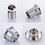 Chrome Copper Pop Up Sink Drain with Universal Automatic Overflow Large Drainage