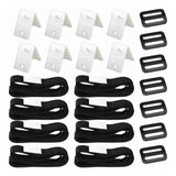 8 Pack Swimming Pool Solar Cover Fixing Kit, Nylon Adhesive Straps Fixing Plates Buckles for Solar Cover Fixing