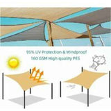 Shade Sail Rectangular Shade Sail, Waterproof and Resistant Solar Shade Cloth, for Patio Garden Terrace, Graphite Color, 2 x 4m
