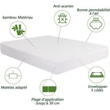 Waterproof Mattress Protector, Soft, Breathable, Anti-Mite, Deep Pocket, Hypoallergenic Mattress Pad, 140 x 200 cm, 30 cm