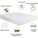 Waterproof Bamboo Mattress Protector, Soft and Hypoallergenic, Anti-Dust Mite and Bacteria, Breathable, 200 x 200 cm, 30 cm In Australia - Darrahopens