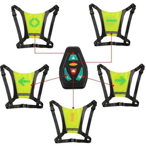 LED Turn Signal Vest, LED Reflective Vest with Direction Indicator, Remote Control, Turn Signals, USB Rechargeable, Easy Installation for Bicycle In Australia - Darrahopens