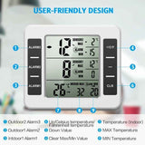 Amir Refrigerator Thermometer, Wireless Indoor Outdoor Thermometer, Temperature Sensor with Audible Alarm, Temperature Gauge for Freezer, Kitchen In Australia - Darrahopens