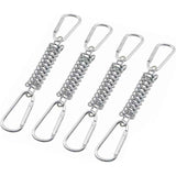 4 Pcs Spring Loop Tension Blind Fixing, Shade Sail Fixings Accessories in Stainless Steel with 4 Helical Springs and 8 Carabiners for Tents, Awnings