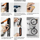 Bicycle Rack, Wall-Mounted Bicycle Rack with Rubber Coating, for 2 Bicycles, Wall-Mounted Bicycle Supports for Indoor and Outdoor Use In Australia - Darrahopens
