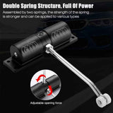 Automatic Door Closer, Spring-Loaded Door Closer, Adjustable Zinc Alloy Automatic Closing for Living Room or Shop, Controls up to 40KG
