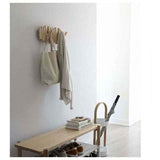 Wall-Mounted Coat Rack with 5 Hooks, Made of Natural Wood, 37.1 x 16.5 x 4.4 cm In Australia - Darrahopens
