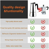 Italian Coffee Maker, 2 Cup Stainless Steel Compatible with All Stovetops, 100 ml In Australia - Darrahopens