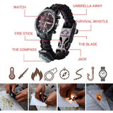 Outdoor Camping Survival Watch Multifunction Bracelet Tool Kit Compass Rope Whistle Paracord In Australia - Darrahopens