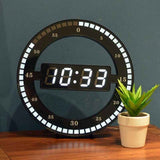 Silent LED Digital Table Clock, Black Electronic Wall Clock, Round Desk Clock, for Bedroom, Living Room and Office, 30 cm In Australia - Darrahopens